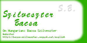 szilveszter bacsa business card